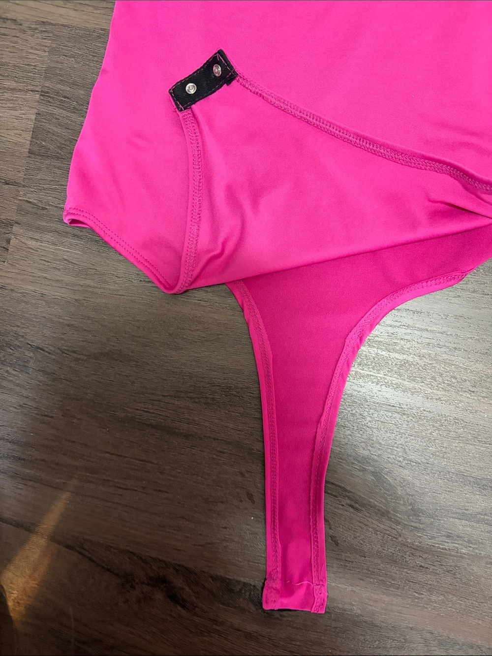 Hot Pink Square Neck Bodysuit - Picture 3 of 3